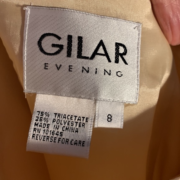 GILAR long formal lined skirt. Soft gold. Side split. Darts front & back.  8. XC - Picture 4 of 5